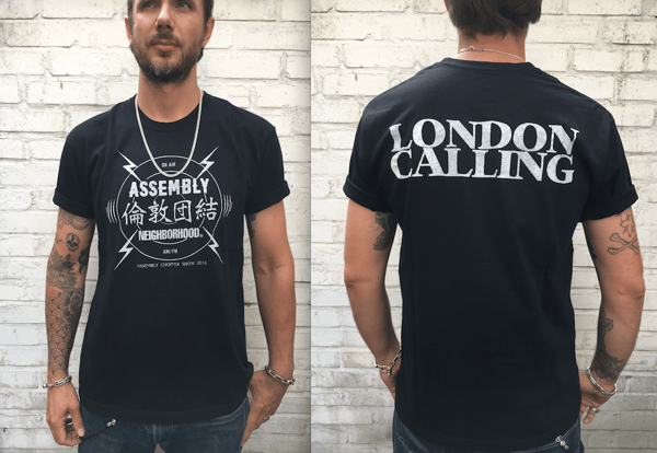 Image of Assembly X NEIGHBORHOOD Colab T shirt LONDON CALLING Tee LIMITED EDITION