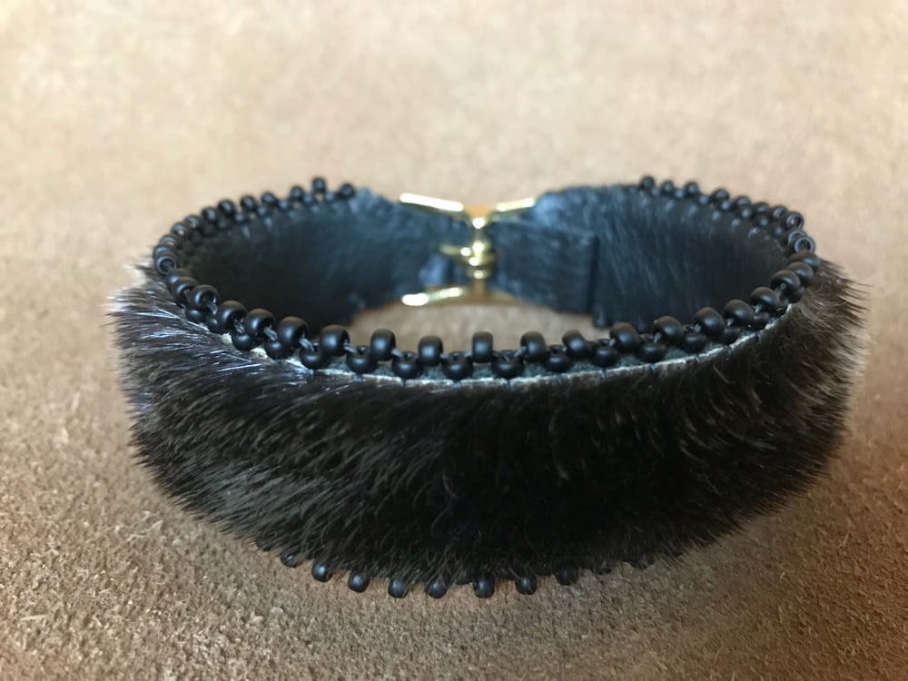 Image of Beaded Sealskin Adjustable Bracelet