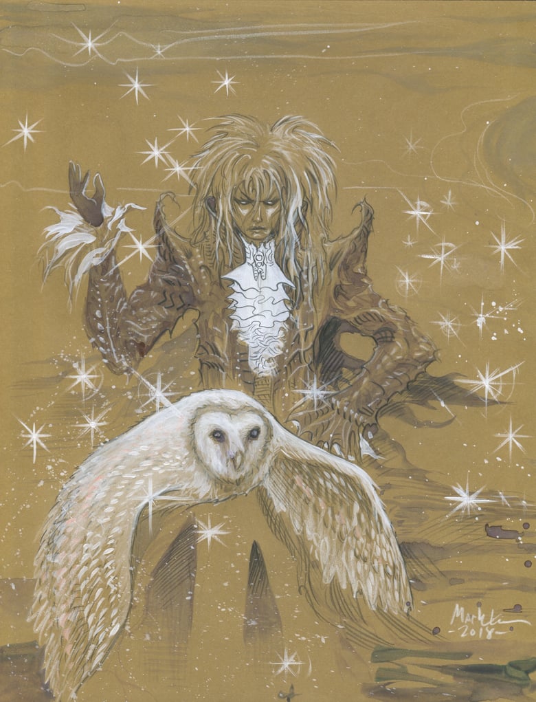 Image of Jarreth painting on gold leaf metallic paper OG