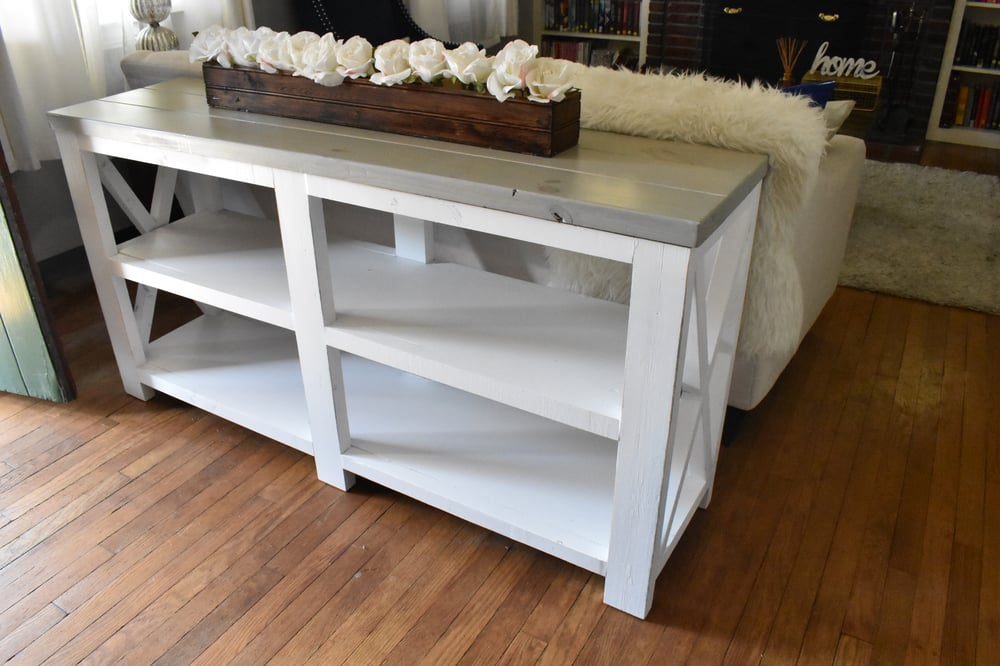 Image of Rustic console sofa table