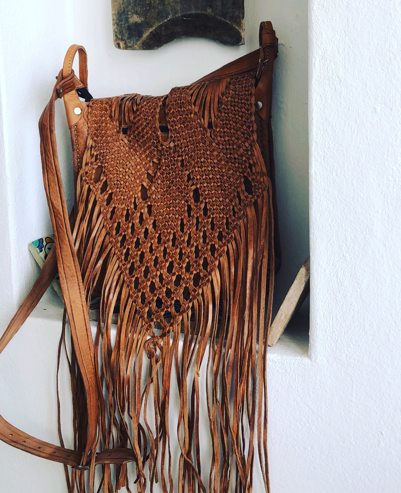 fringe leather purse