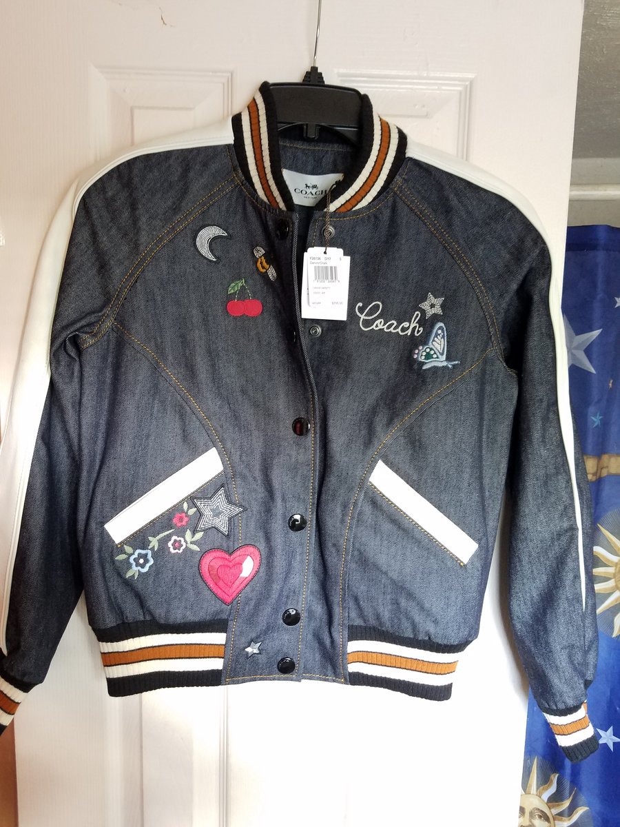 Image of Coach Denim Varsity Jacket