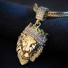 Image of Iced Out Lion Rapper Chain Gold