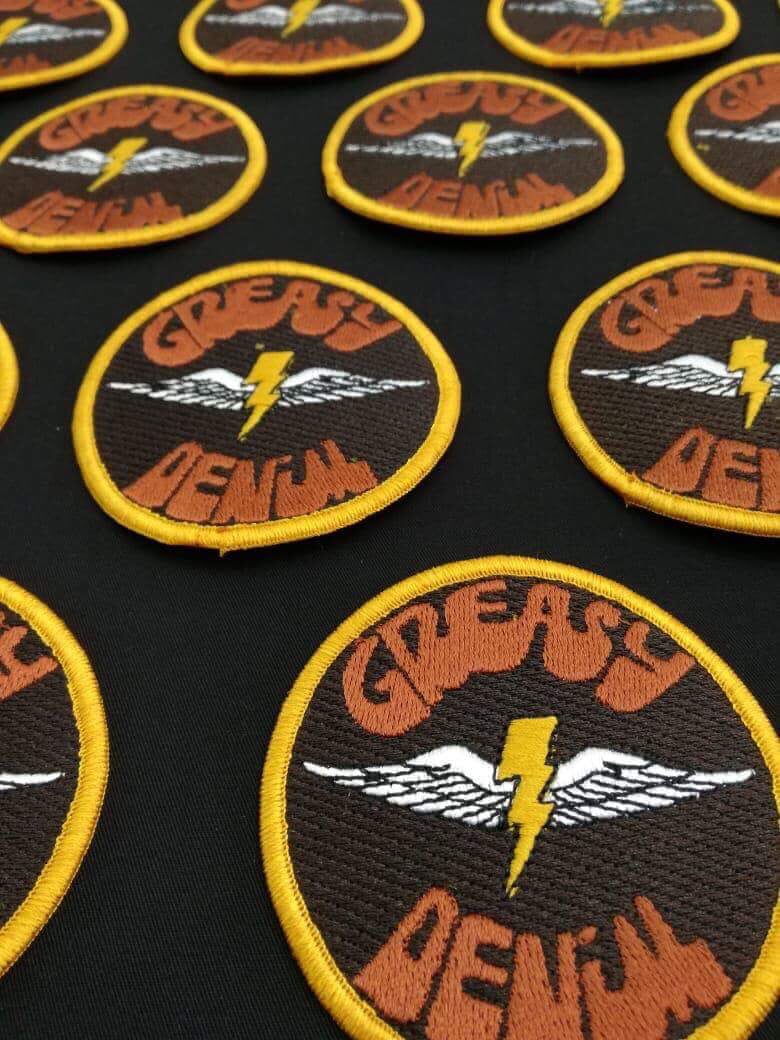 Image of GREASY DENIM 3” Custom Embroidered Circular PATCH