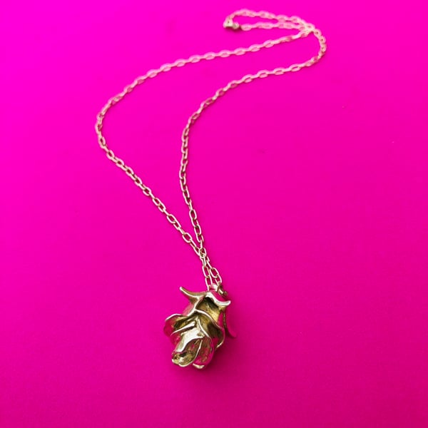 Image of The Calypso - solid silver rosebud necklace