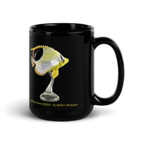 Image 1 of Black Glossy Mug with Saddleback Butterflyfish by Robert Mickelsen
