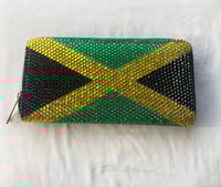 Image 1 of Jamaican Flag Bedazzled Purse