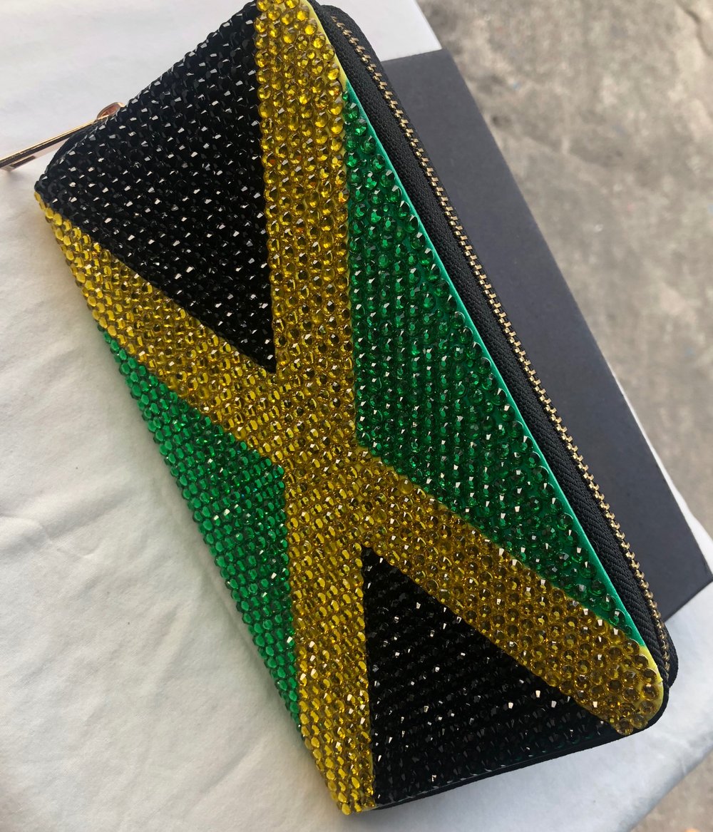 Jamaican Flag Bedazzled Purse