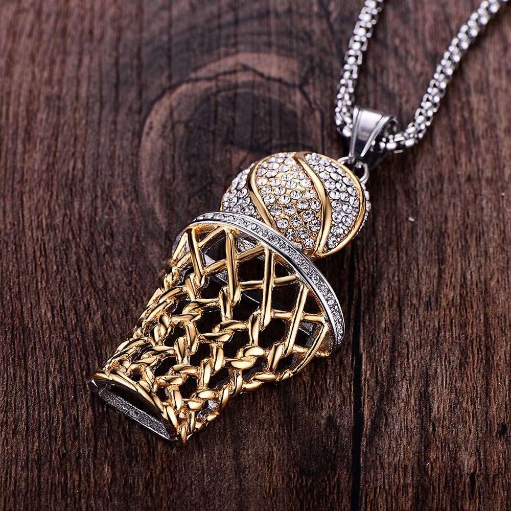 Image of Gold Basketball Necklace