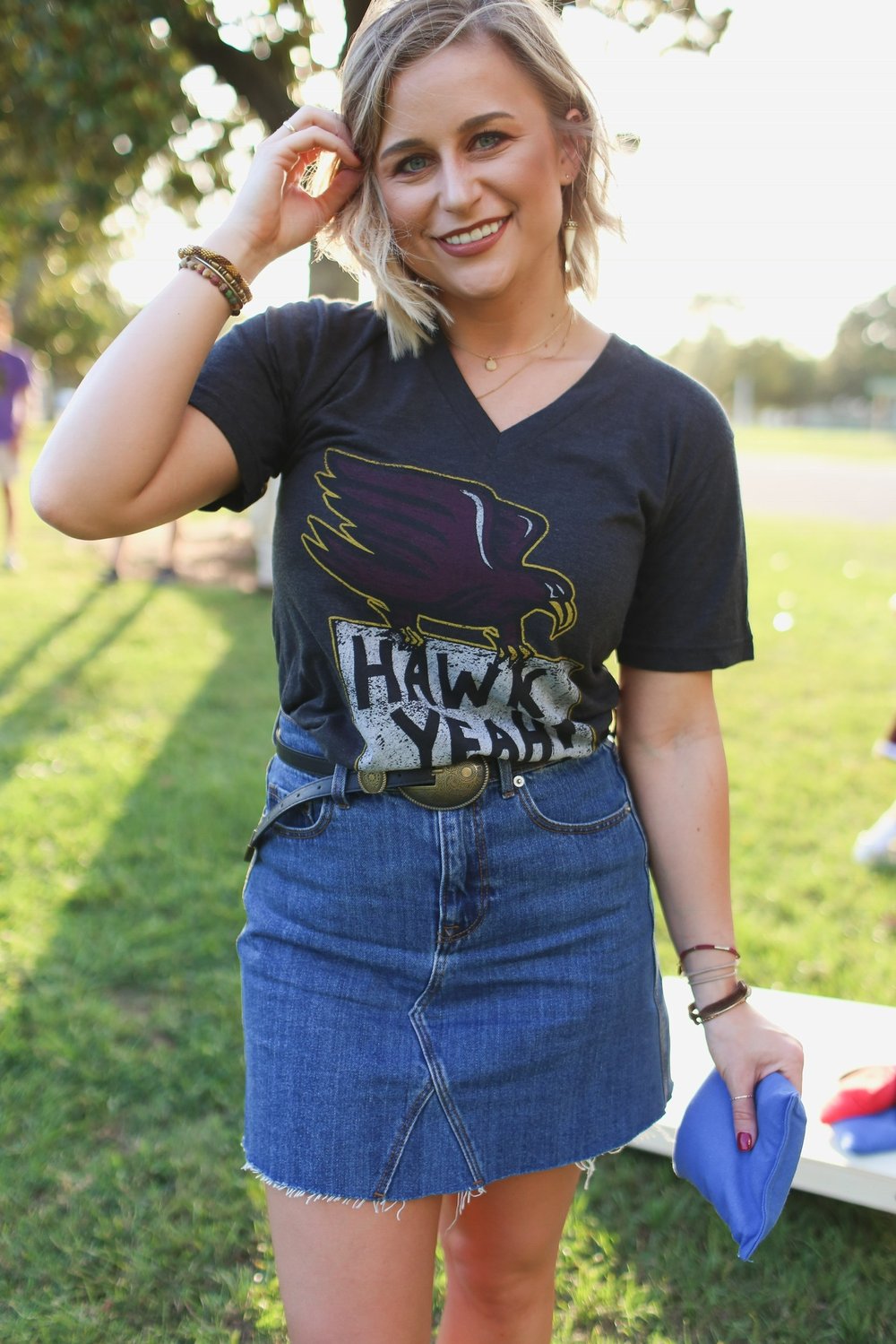 Image of Adult Hawk Yeah V-Neck Tee