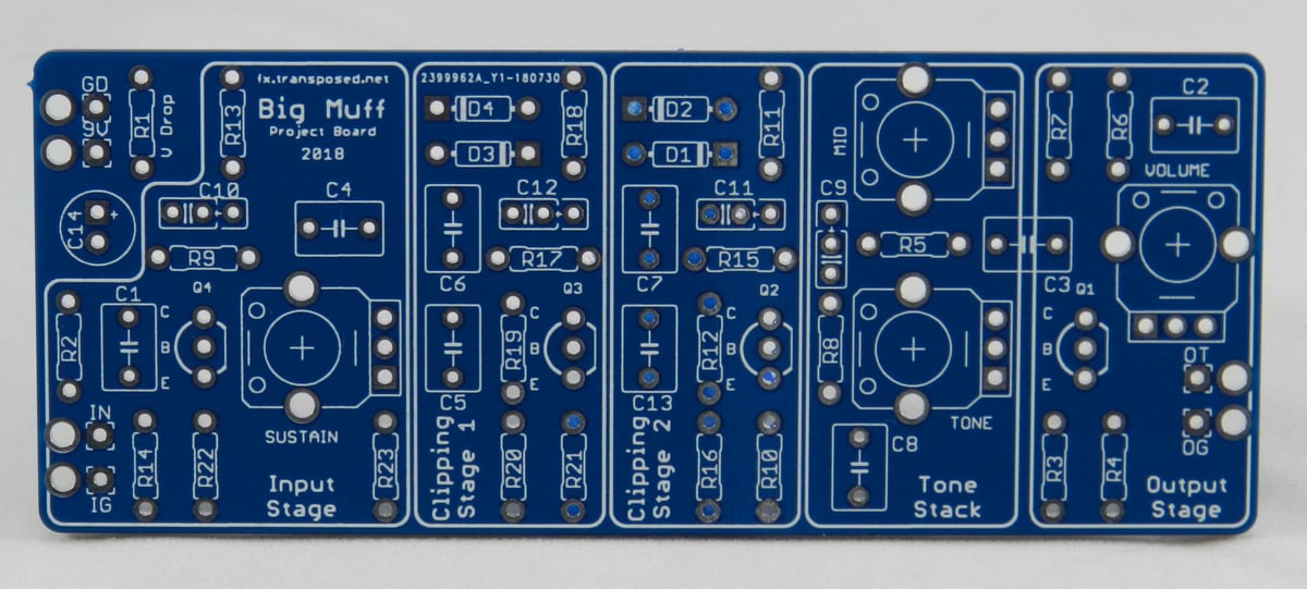 Image of Big Muff Project Development PCB For DIY and Learning. 