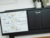 Image 2 of Black, gold & marble G plan sideboard