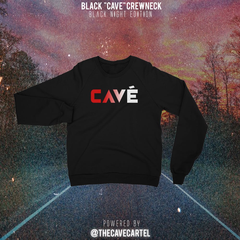 Image of "CAVE" Crewneck - Black Night Edition