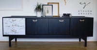 Image 3 of Black, gold & marble G plan sideboard