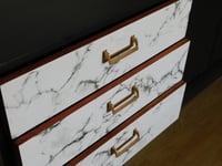Image 5 of Black, gold & marble G plan sideboard