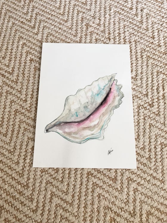 Image of Shell art (11x14 original Watercolor)