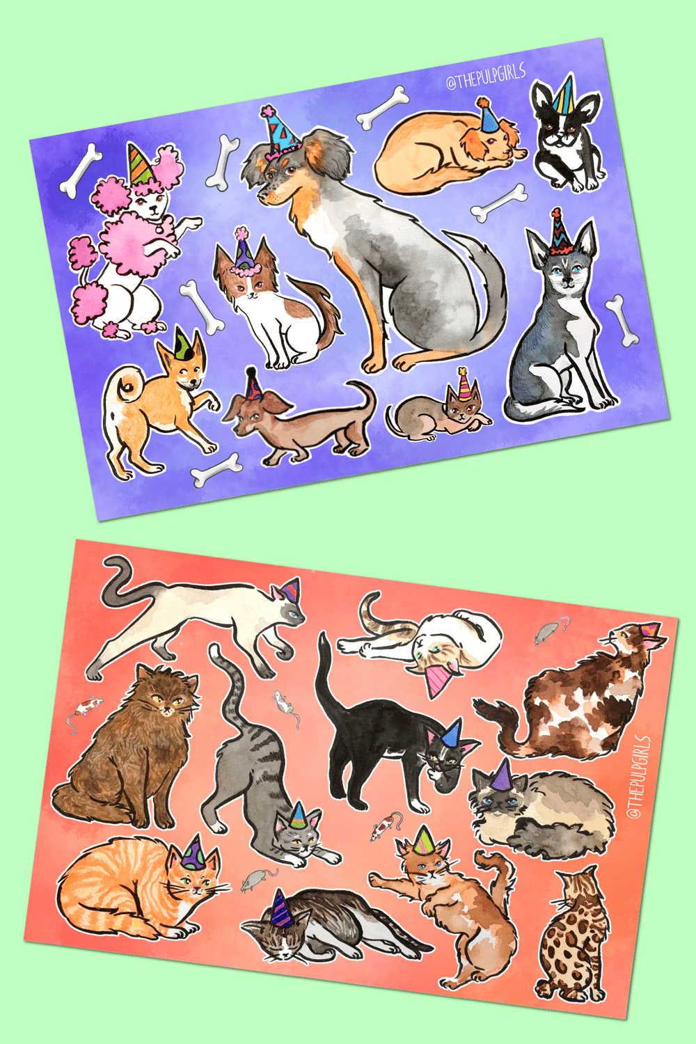 Image of PARTY ANIMALS STICKER SHEETS