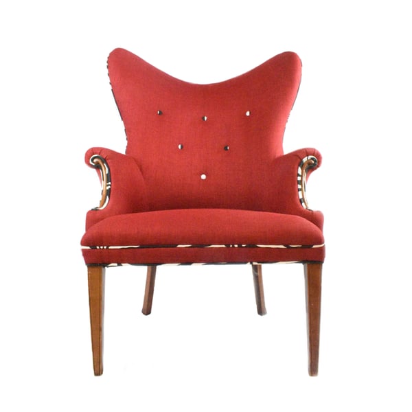 Image of Red Rouge Wingback Chair