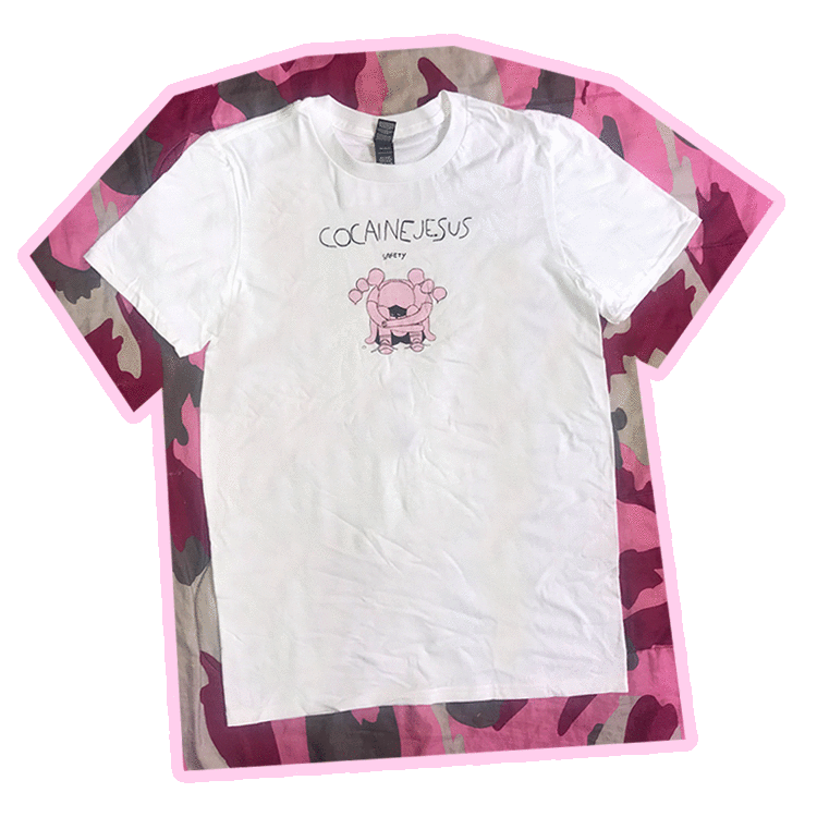 Image of COCAINEJESUS "SAFETY" T-SHIRT (PINK)