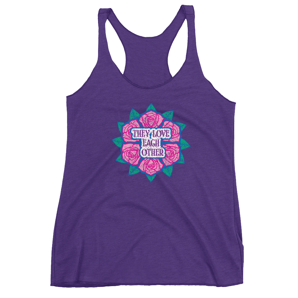 They Love Each Other Ladies Racerback Tank - Purple Rush