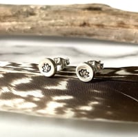 Image 3 of Handmade sterling silver Lotus flower stud earrings 925.