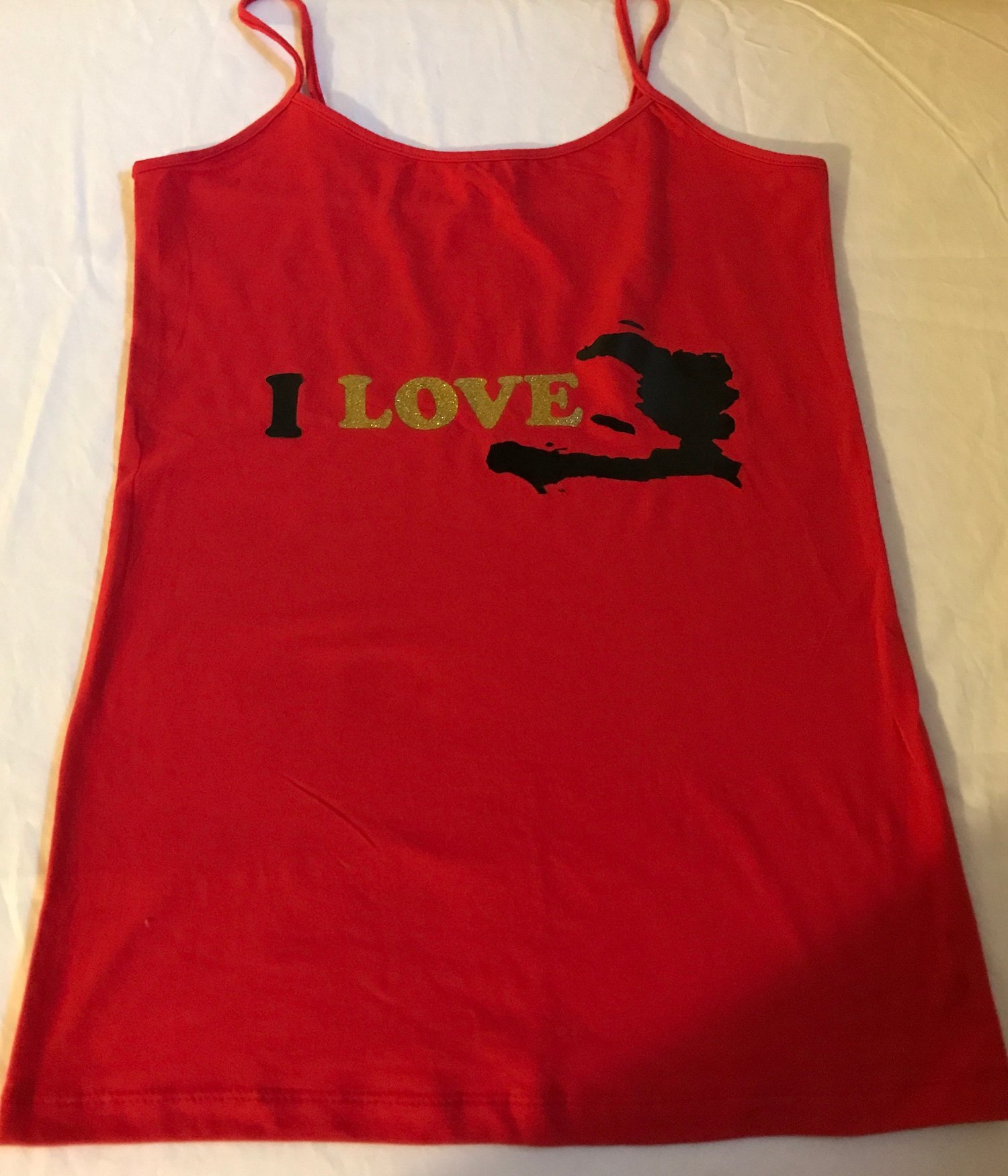 Image of Black and red/gold  tank top
