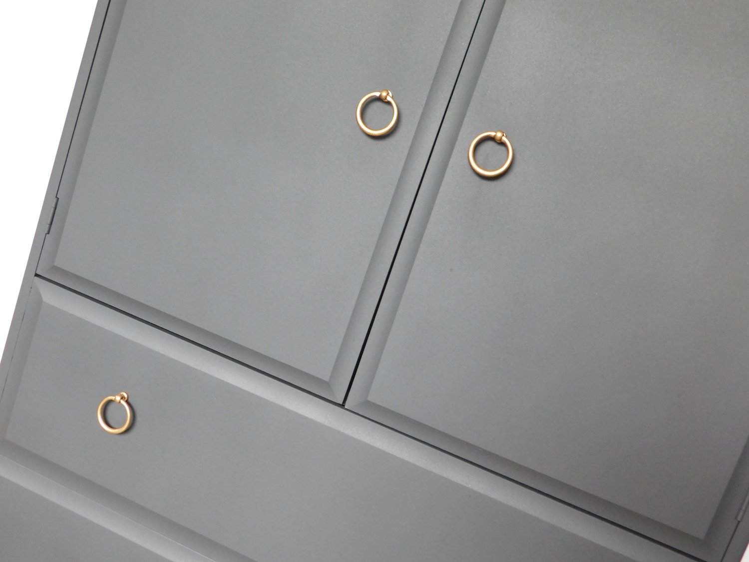 Image of Stag mahogany linen cupboard in dark grey