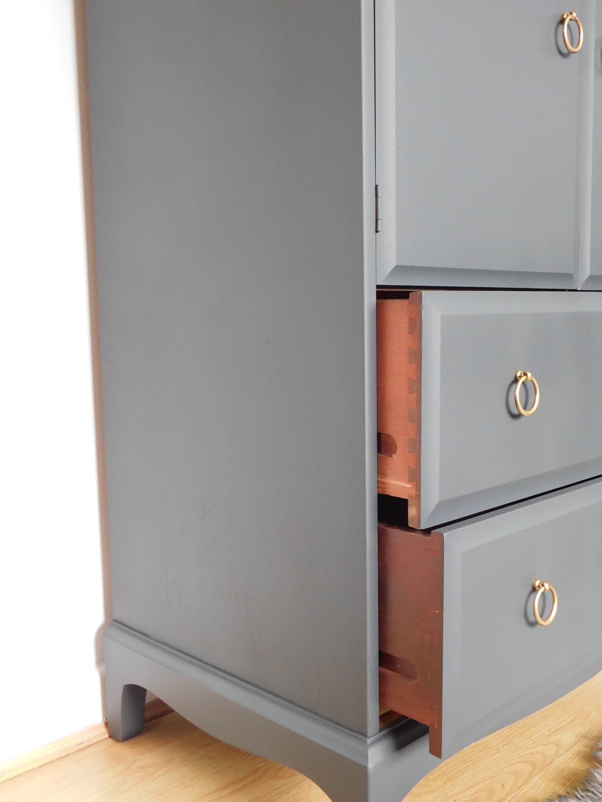 Image of Stag mahogany linen cupboard in dark grey