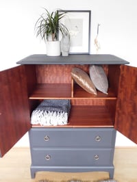 Image 5 of Stag mahogany linen cupboard in dark grey