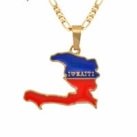 Image 3 of Haiti red and blue pendant