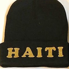 Image of black and gold beanie