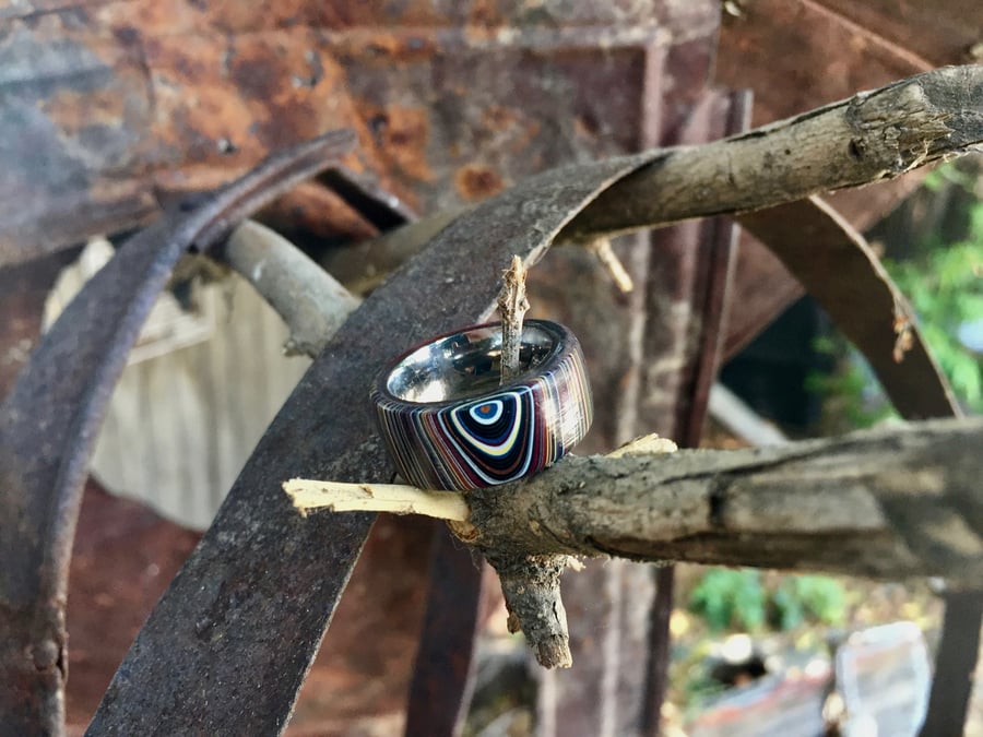 Image of Fordite / red resin ring