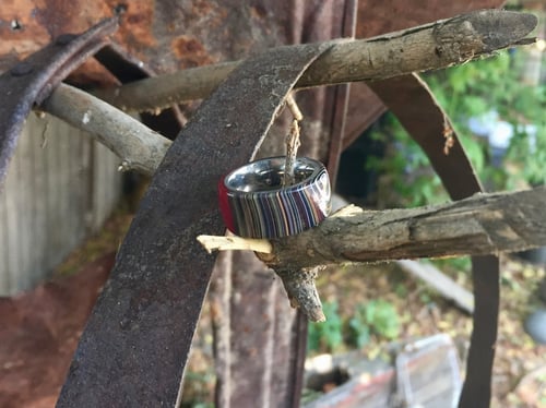 Image of Fordite / red resin ring