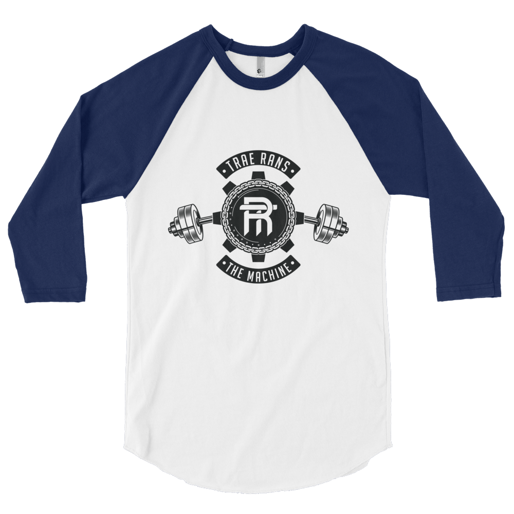 Image of Machine Two-tone 3/4 sleeve-Navy & White