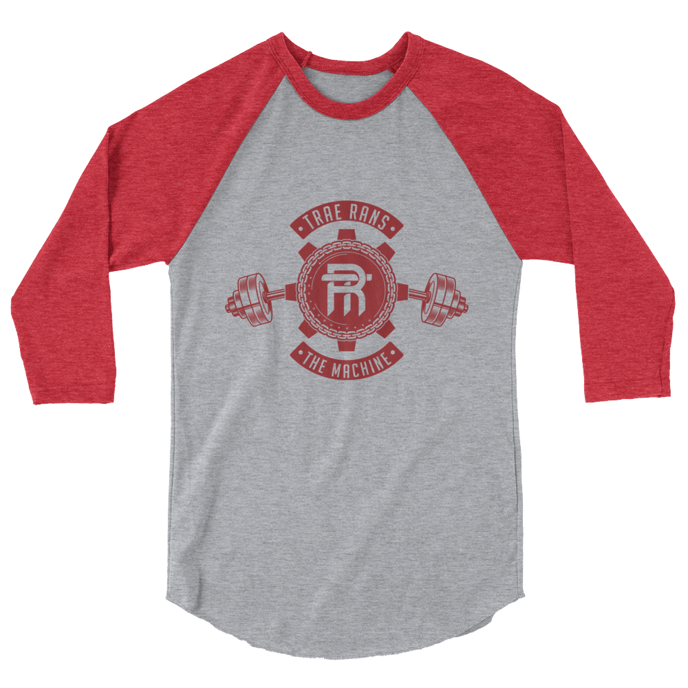 Image of Machine Two-tone 3/4 sleeve-Grey & Red