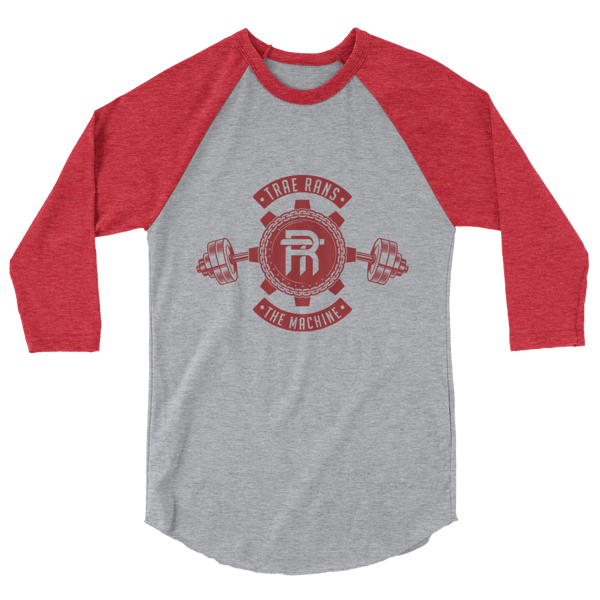 Image of Machine Two-tone 3/4 sleeve-Grey & Red