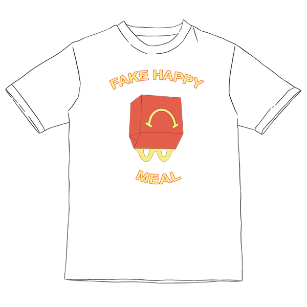 Image of fake happy meal tee (paramore art + friends fundraiser)