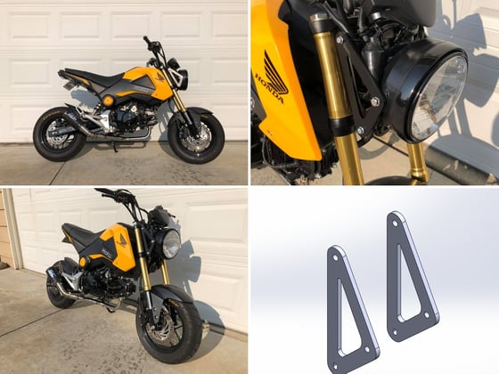 Image of Honda Grom MSX125 Headlight Brackets for 7" Round Type