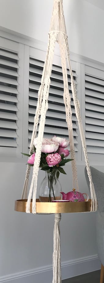 Image of "The Butler" Macrame Hanging table.