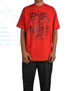 Image of Slick & Nasty Graffiti Tee - White, Red, Heather Grey & Turquoise