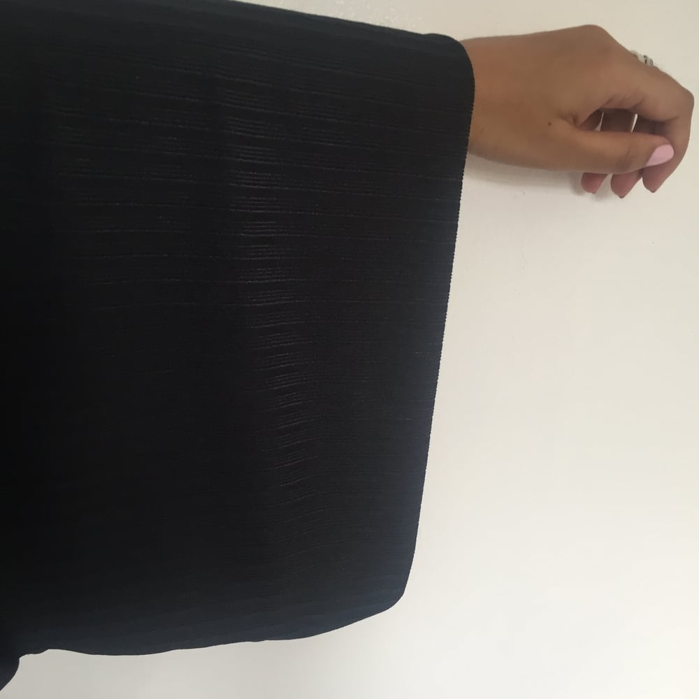 Image of HAAYA OPEN | Black Ribbed Jersey