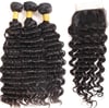 Deep wave hair extension with closure 10A