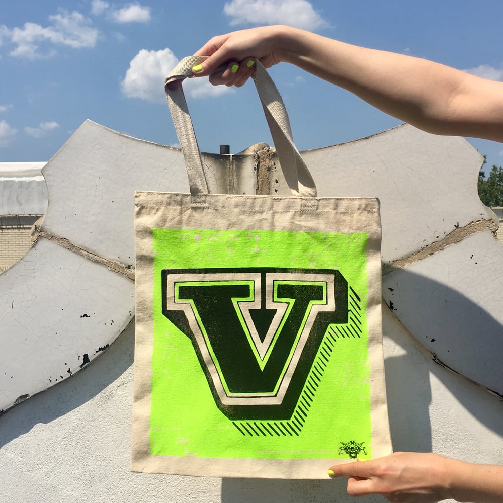 Image of V tote bag