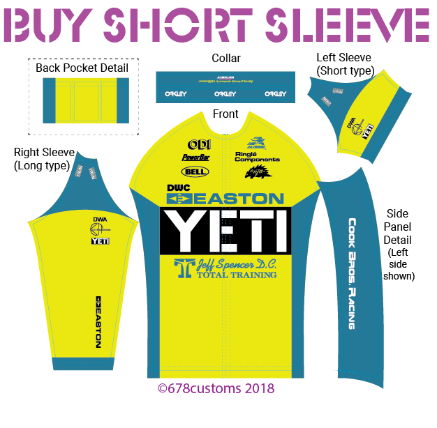 Image of SHORT SLEEVE 1991 Team Yeti Cycles reproduction race-fit jersey