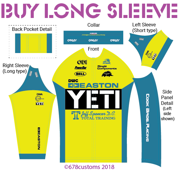 Image of LONG SLEEVE 1991 Team Yeti Cycles reproduction race-fit jersey