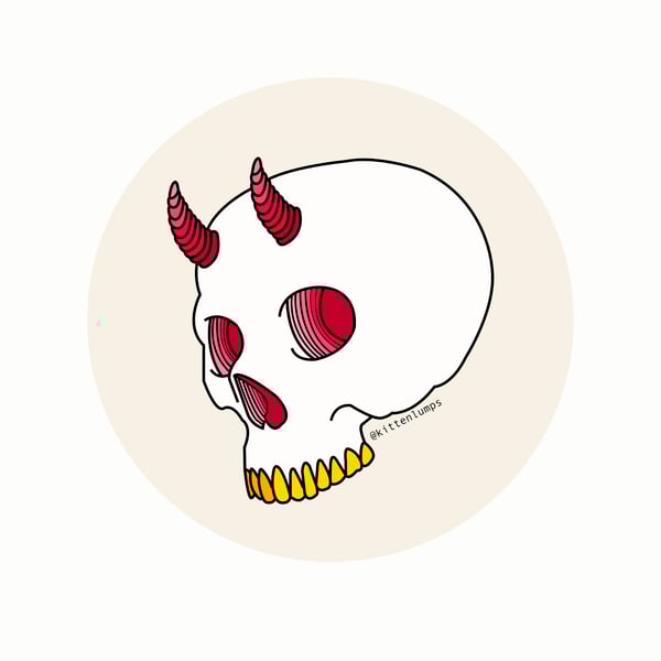 Image of Round Skull Sticker