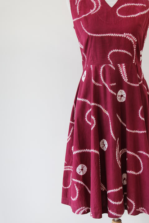 Image of SOLD Shibori Fit And Flare Dress