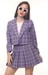 Image of Cher Blazer Set in Purple Tartan