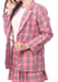 Image of Cher Long Blazer Set in Pink Tartan