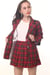 Image of Cher Long Blazer Set in Red Tartan